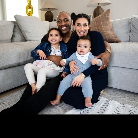 Nikki Bonacorsi with her husband and  two children.
